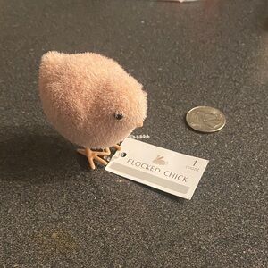 Flocked Plush Chick in Light Pink